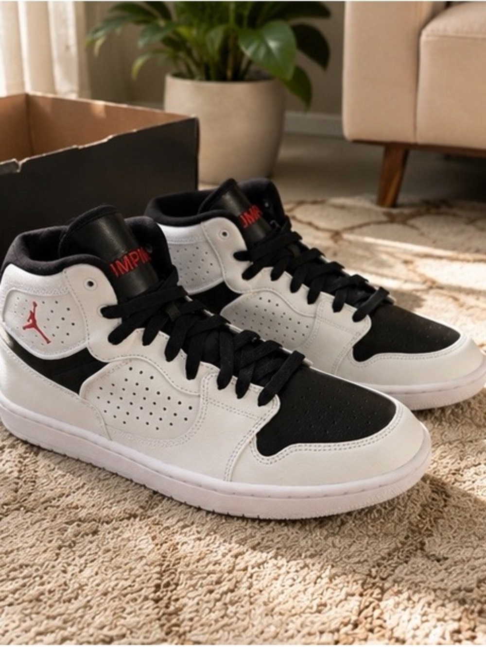 Men’s Size 10- Nike Air Jordan Access White Red Black Sneakers Retro AR3762-101